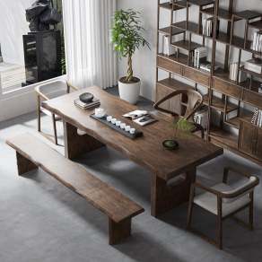 新中式茶桌椅组合3D模型下载